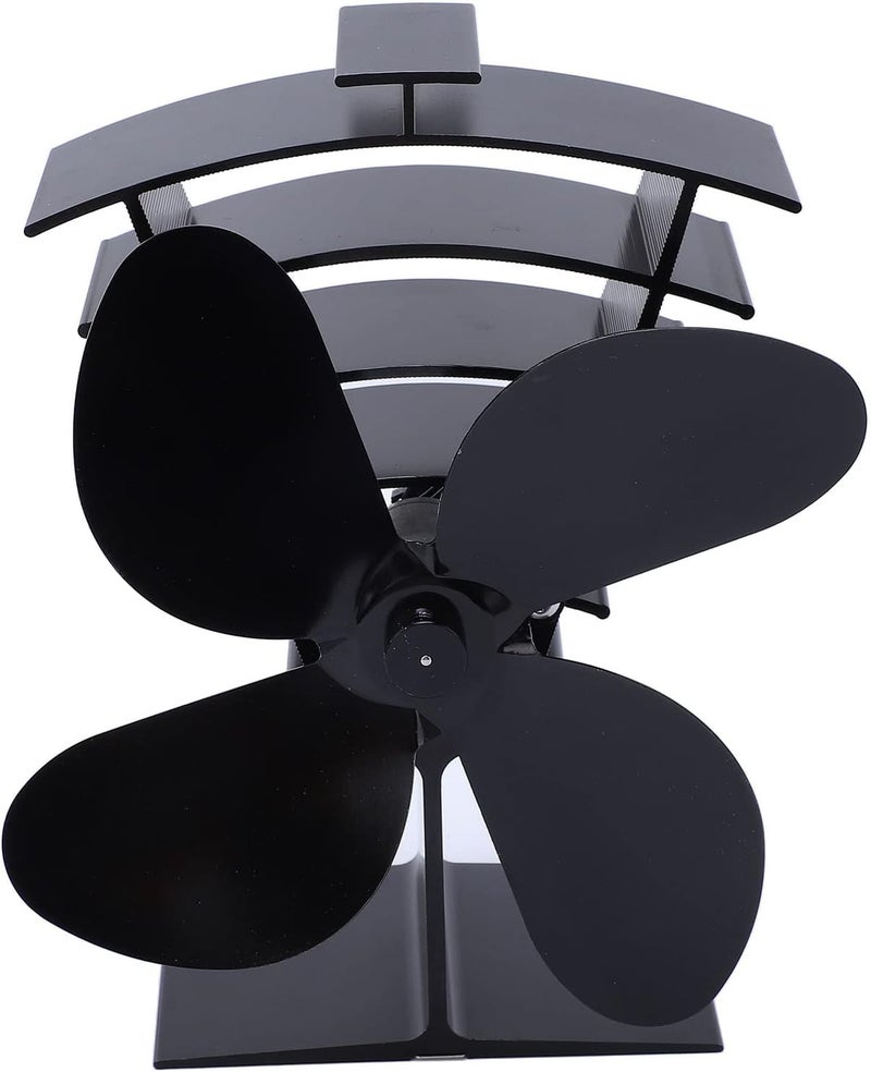 woobles 4 Blades Fireplace Fan, Heat Powered Stove Fan, Low Noise Fast Circulating Warm Air, Fireplace Fan for Wood/Log Burner/Fireplace - Image 1